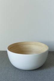 White Lacquer Bamboo Salad Bowl