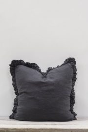 Olivia Ruffle Slate Grey Cushion