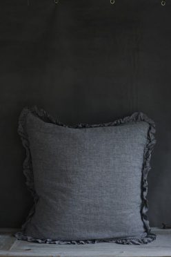 Olivia Ruffle Slate Grey Cushion