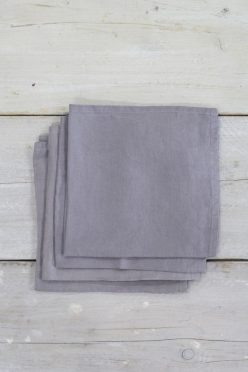 Linen Napkins Pewter Grey Pack of 4